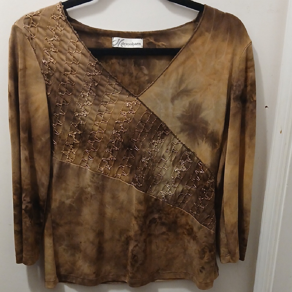 Brown Tie-Dye Women's Top